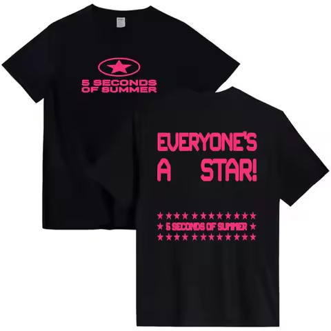 Y2k Tee Everyone's A Star Album T-shirt 5 SECONDS OF SUMMER Band Tees Hip Pop T Shirts O-neck Casual