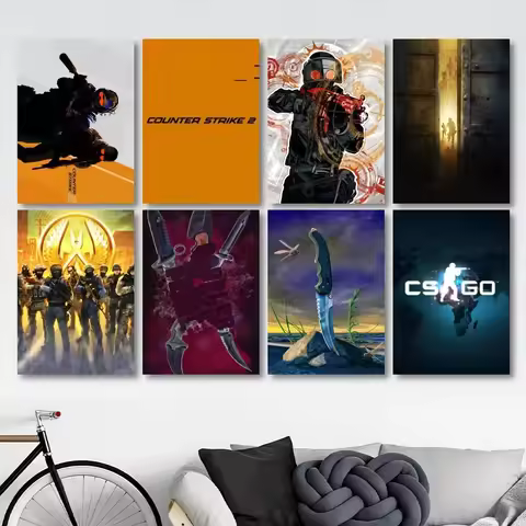 Counter-Strike CS 2 Poster Prints Wall Decals Sticker Pictures Living Room Home Decoration