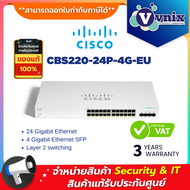 Cisco CBS220-24P-4G-EU อุปกรณ์ Manage PoE Switch 24-Ports10/100/1000PoE4x1G SFP By Vnix Group