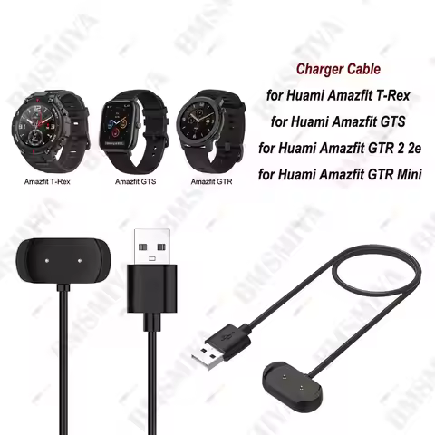 1PCS 1m Charger Power Cable for Huami Amazfit T-Rex Pro for Amazfit GTS 2/ GTR 2/ GTS2 Mini/ GTS 2e/