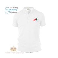 Microfiber Dry Fit Quick dry Jersi Jersey Polo T Shirt Logo Sulam Embroidery Chilis Grill & Bar Faji