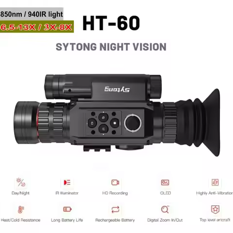 Sytong HT-60 6.5-13X / 2X-8X Digital Night Vision Riflescope NV monocular 850nm / 940nm WIFI Crossha