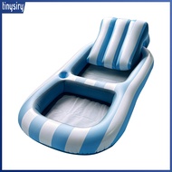 Inflatable Lounger Float Inflatable Recliner Premium Inflatable Lounger with Backrest and Cupholder
