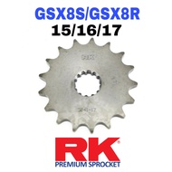 RK Front Sprocket Depan SUZUKI GSX-8S GSX-8R 15 / 16 / 17 Spare GSX8S GSX8R 8S 8R GSX S8 R8 GSX8 Gea