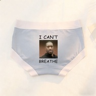 I Cant Breathe George Floyd Memorial Underwear Women S Briefs Light Blue With White Trim And Graphic