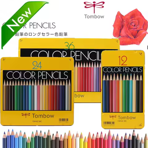TOMBOW Color Pencils Set Iron Box CB-NQ Painting Crayons Easy Coloring High Quality Art Supplies Sta