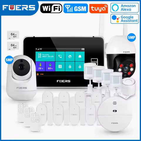 FUERS 4.3 Inch TFT Screen WiFi GSM Tuya Smart Home Security Alarm System G60B Temperature Humidity D