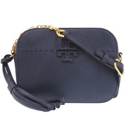 成色極佳的 Tory Burch McGraw 海軍藍皮革相機包/單肩包 0614 [二手] Tory Burch