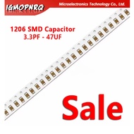 100pcs 10PF-47UF 1206 SMD 50V X7R Error 10% 10uf 106K 0.1UF 1UF 47UF 2.2UF 22UF 1UF Ceramic Capacito