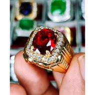 MERAH TOP QUALITY ORIGINAL CATAM SIAM RED GEMSTONE RING BANGKOK 926 SILVER RING READY TO WEAR