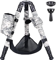 Carbon Fiber Tripod Heavy Duty Bowl Tripod ARTCISE AS88C Camera Tripod with 75mm Bowl Adapter,Leg Covers,Shoulder Pad,Water Bottle Holder and Stone Bag,Max Load 77Lbs/35kg（Grey） (Small Size AS90C)
