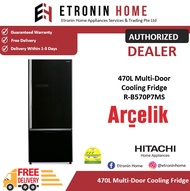 Hitachi Multi-Door Cooling Fridge 470L R-B570P7MS GBK  R-B570P7MS GPW