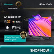 Hisense 43 inch - 43A4200G - Android 11 Bezelless Design - Voice Control TV + Bracket