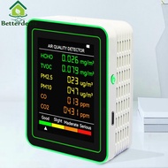 6 In 1 Air Quality Detector Portable CO2 Detector Multifunctional Carbon Dioxide TVOC HCHO Detector 