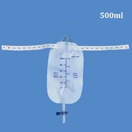 ถุงระบายน้ำแบบใช้แล้วทิ้ง Leg Tie Catheter ถุงเก็บปัสสาวะเชื่อมต่อกับถุง Ostomy ปัสสาวะ/ถังปัสสาวะ/สายสวนปัสสาวะป้องกันการไหลย้อนกลับ 1000ml &amp; 500ml