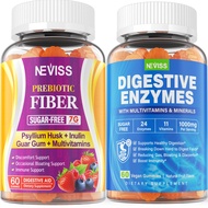 NEVISS Psyllium Husk Prebiotic Fiber Gummies - 7G Fiber with 2000mg Prebiotic Fiber Blend & Multivit