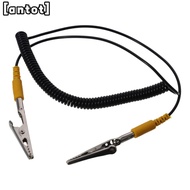 ANTOTMY Anti-Static ESD Grounding Cable, Black 2mm Coiled Cord, Freedom From Tangles Male-to-Female 
