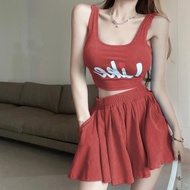 Dopamine Yoga Female Hot Girl with Chest Pad Fitness Sling Morning Running Vest Casual Short Culotte