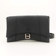 Balenciaga 巴黎世家downtown黑銀圓角沙漏包