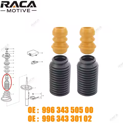 2 Pcs Front Axle Shock Absorber Cushion Rubber Dust Cover for Porsche 911 997 Caiman Bobst 987 2005-