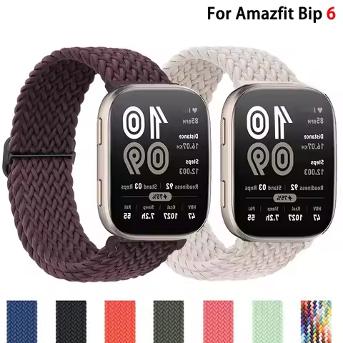 Braided Solo loop band For Amazfit bip 6/5/Balance/GTS/4/2e/Mini/3/GTR/4/2/3/Pro correa 20mm 22mm wa