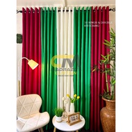 MADRAZO PLAIN Christmas Curtain - 3IN1 or 5IN1 SET - 10RINGS 5FT up to 9FT - PREMIUM KATRINA FABRIC