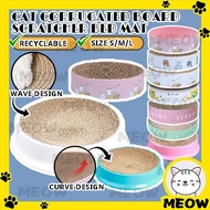 MEOW Cat Scratcher Cat Bed Cat Scratching Corrugated Board Cat Tree Catnip Toy Claws Grinding Papan Cakar Kucing Mainan