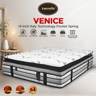 Free Shipping / LUCREZIA Venice (14 inch) Italy Technology Pocket Spring with Foam Box Mattress / Tilam