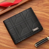 Men's New Short Wallet Money Clip, Multi-card Card Holder, Leather Horizontal Wallet Coin Purse, Gif