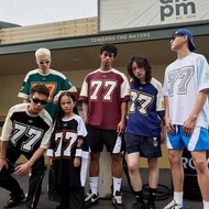 T-Shirt, Ss24 77, Men's Large Size T-Shirt Number, 77 Large, Printed Numbert-Shirt, Loose Crew Neck,