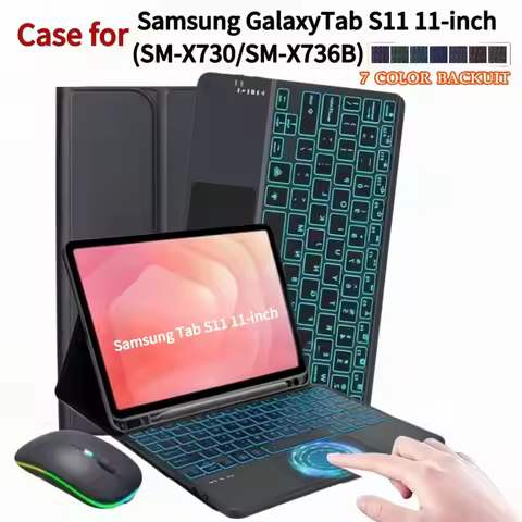 Case for Samsung Galaxy Tab S11 11 Inch 2025, Wireless Bluetooth Keyboard Cover for Galaxy Tab S11 1