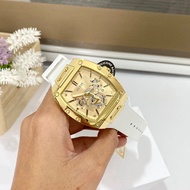 นาฬิกาGuess Gold-Tone and White Rectangular Multifunction Watch GW0202G6