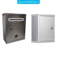 [Sunnimix1] Wall Mount Post Box Mailbox for Community Sturdy Multifunctional with Lock Stainless Ste