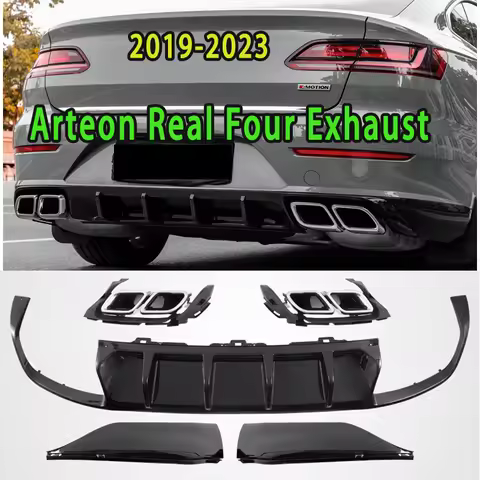 For VW Arteon Four Exhaust Stainless Steel Exhaust 2018 2019 2021 2022 2023 Arteon Rline Rear Spoile