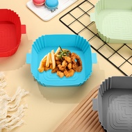 [verne1.sg] Silicone Air Fryers Oven Baking Tray Non-stick Disk Square for Home Kitchen Tool