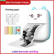 Mini Portable Thermal Printer Wireless Bluetooth Pocket Printer 57mm Paper Photo Label Sticker Notes Print