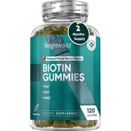 WeightWorld 5000mcg Biotin Gummies with Vitamins A, C, D3, E, B6, B9 & B12 + Key Minerals | Biotin f