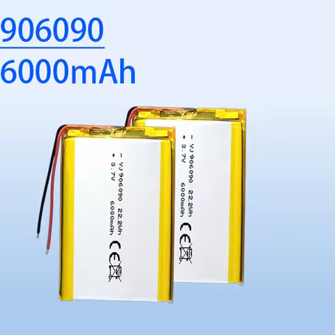 906090 3.7V 6000mAh High Capacity Rechargeable LiPo Battery Cell for Portable Electronic Devices 126