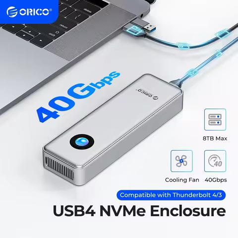 ORICO RGB 40Gbps USB4 M.2 SSD Enclosure with with Cooling Fan PCIe4.0 NVME Enclosure Aluminum Compat