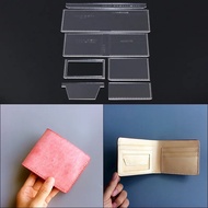 1 Set Rumah DIY Jahit Dompet Pendek Wanita Templat Akrilik Jelas Corak Jahit Stensil Jahit 9*10.5*1c