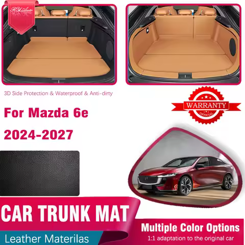 Car Rear Trunk Mats For Mazda 6e EZ-6 EV J90A 2024 2025 2026 2027 Leather Storage Pads Cargo Covers