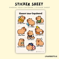 Choose your Capybara Sticker Sheet Waterproof Vinyl Sticker Waterproof Sticker paperotti.ig