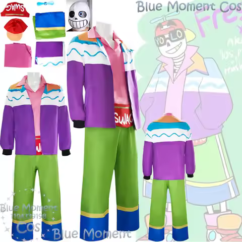 Sans Undertale Game Cosplay Hip Pop Dress Y2K Street Suit Man Cos Costume Mask Hat Halloween Christm