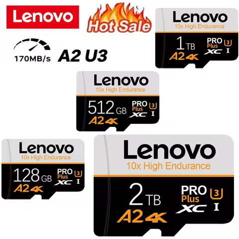 Original Lenovo 2TB Pro MicroSDXC UHS-I U3 V30 Memory Card 1TB 512GB Memory Card 128GB Class 10 Mini