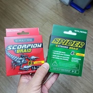 High quality spider PE fishing line 100m braided with 8 or 4 strands braided line x8 braided line x4