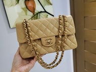 現貨Vintage Chanel Dark Beige羊皮菱格金扣CF23