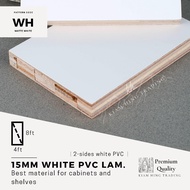 15mm 2-sides white PVC laminated plywood (4ft x 8ft) DIY board sheet | timber panel wood | Papan kayu DIY | Kiam Hing