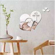 Home decoration wall sticker Wall Stickers 3D Mirror Love Wall Decals DIY Home Room Art Mural Decoration Removable Room Decals 1 Set of Mirror Wall Stickers 20X17Cm