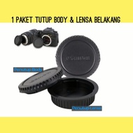 🍀 1 Set Rear Cap Tutup Body &amp; Lensa Canon 50D 60D 70D 77D 80D 90D