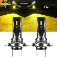 [Mulstore 0822] 2pcs Error Free H7 LED Headlight Bulb Hi/Low Bulbs Beam 3000K Yellow Replacement